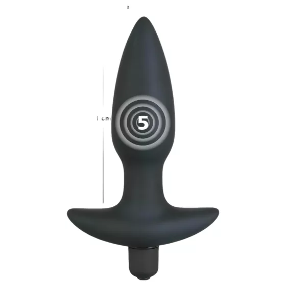 Black Velvet Vibrating Anal Plug - Medium