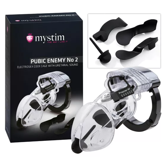 Mystim Pubic Enemy No 2 - Electro Male Chastity Cage