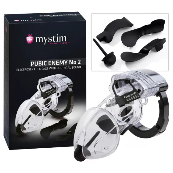 Mystim Pubic Enemy No 2 - Electro Male Chastity Cage