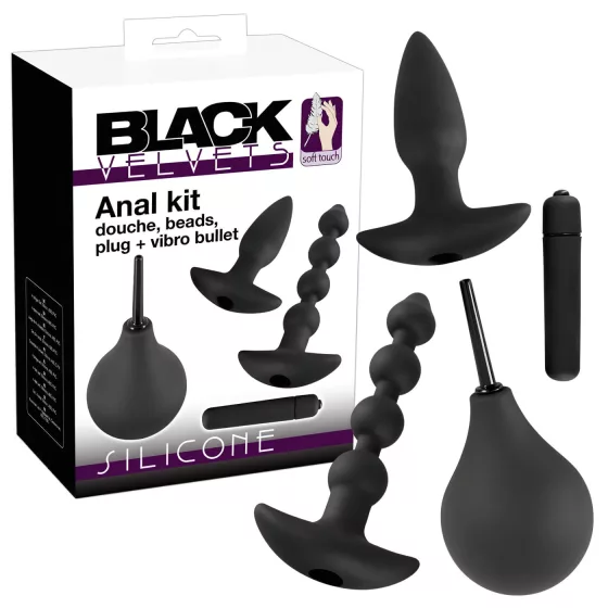 Black Velvet 4-Piece Anal Vibrator Set