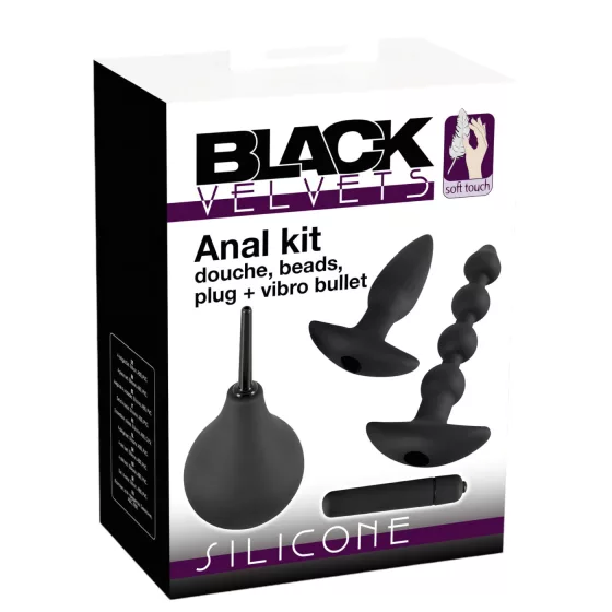 Black Velvet 4-Piece Anal Vibrator Set