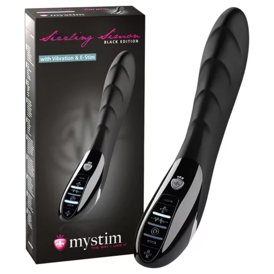 Mystim Sizzling Simon - Electro-Stimulating Vibrator (Black)