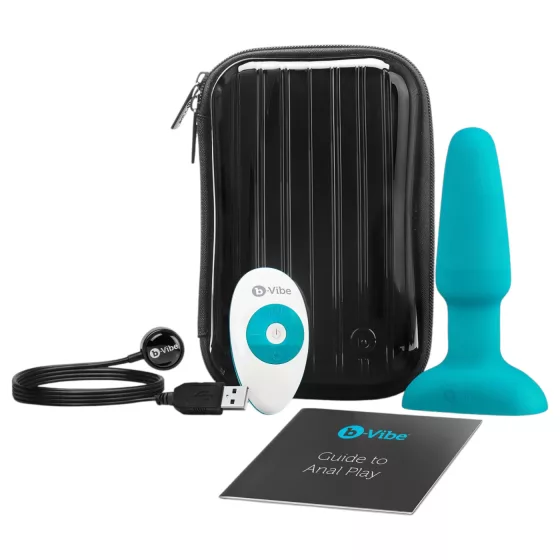 b-Vibe - Rechargeable Beaded Anal Vibrator (Turquoise) 