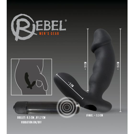 Rebel - Penile prostate vibrator (black)