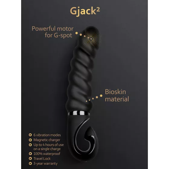 Gvibe G-jack 2: Rechargeable, Waterproof Silicone Vibrator (Black)