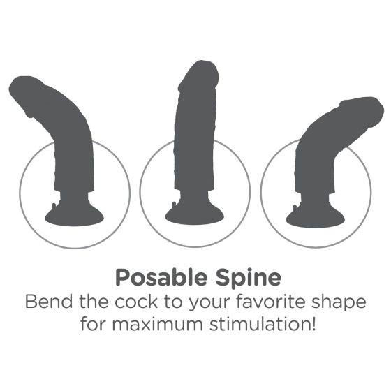 King Cock 7 Suction Cup Vibrator (18 cm) - Natural"