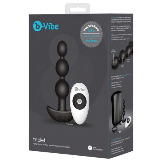 b-Vibe - Triple Bead Rechargeable Anal Vibrator (Black)