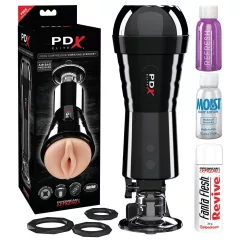   PDX Cock Compressor - Suction & Vibrating Pussy Masturbator (Black)