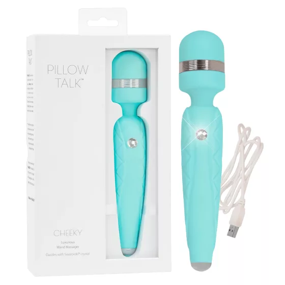 Pillow Talk Cheeky Wand - Rechargeable Turquoise Massager Vibrator
