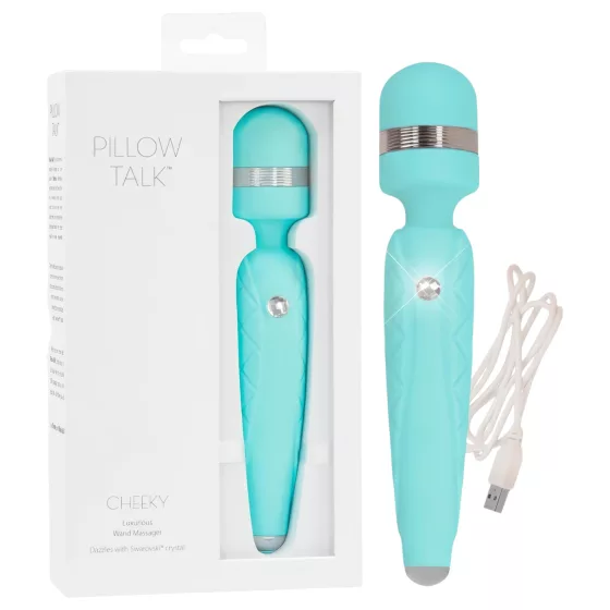Pillow Talk Cheeky Wand - Rechargeable Turquoise Massager Vibrator