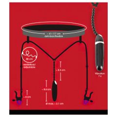 Bad Kitty - Vibrating Panty with Clitoral Clip - Black (S-L)