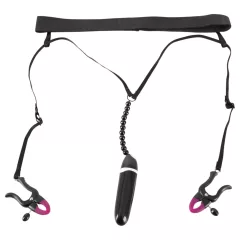 Bad Kitty - Vibrating Panty with Clitoral Clip - Black (S-L)