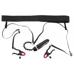 Bad Kitty - Vibrating Panty with Clitoral Clip - Black (S-L)