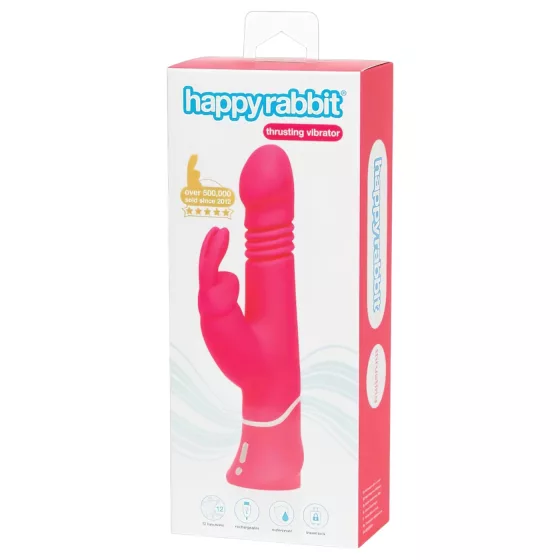 Happyrabbit Thrusting - Rechargeable Thrusting Rabbit Vibrator (Pink)