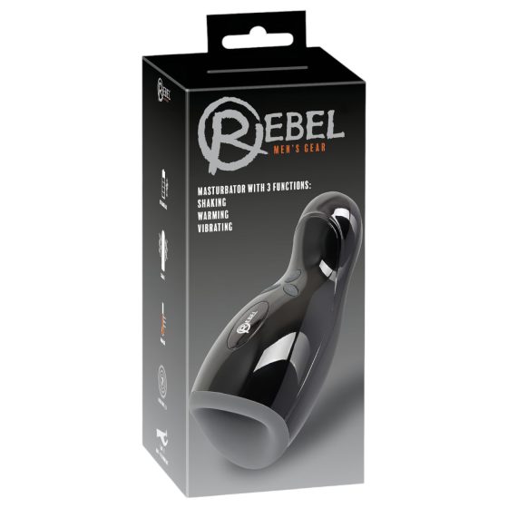 Rebel - Heated, Vibrating, Up-Down Moving Masturbator (Black)