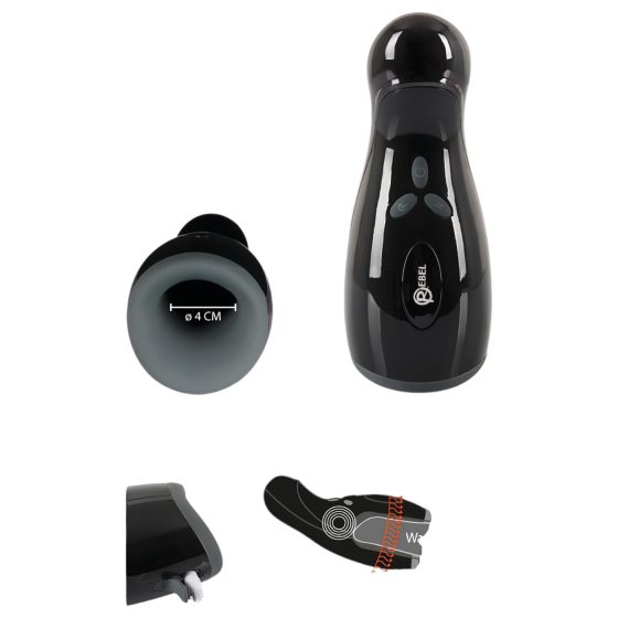 Rebel - Heated, Vibrating, Up-Down Moving Masturbator (Black)