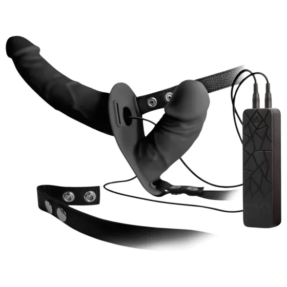 Double Thruster - Strap-On Dual Vibrator (Black)