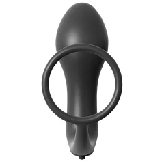 Analfantasy - Finger Anal Vibrator with Penis Ring (Black)