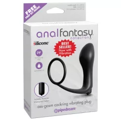 Analfantasy - Finger Anal Vibrator with Penis Ring (Black)