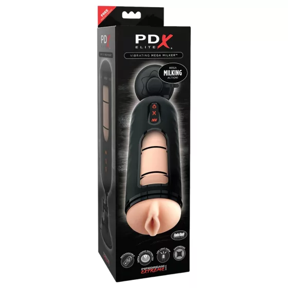 PDX Elite Mega Milker - Vibrating Male Masturbator (Black)