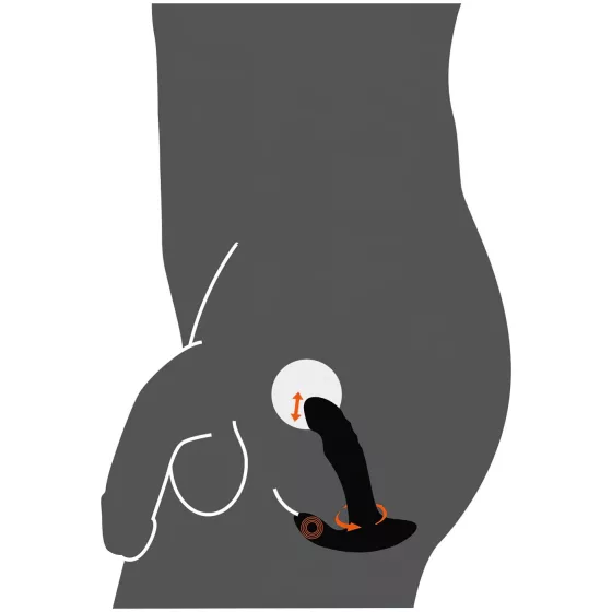 Rebel - Rotating Beaded Prostate Massager Vibrator (Black)