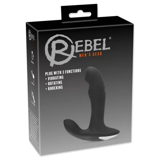 Rebel - Rotating Beaded Prostate Massager Vibrator (Black)