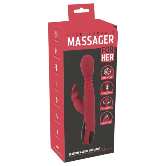 You2Toys - Thrusting Rotating G-Spot Vibrator with Heat (Red)