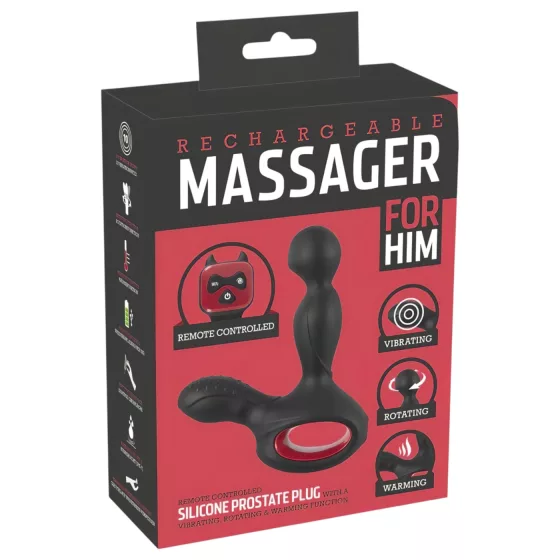 You2Toys Massager - Rotating, Heating Prostate Vibrator (Black)