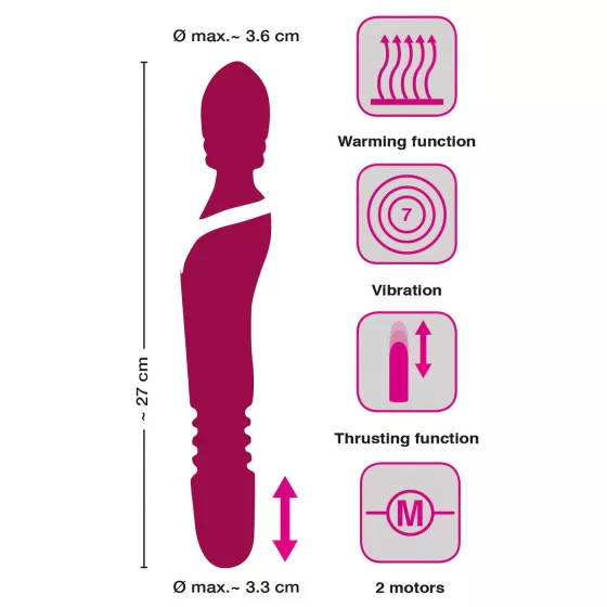 Javida Thrusting - 3-in-1 Massaging Vibrator (Red)