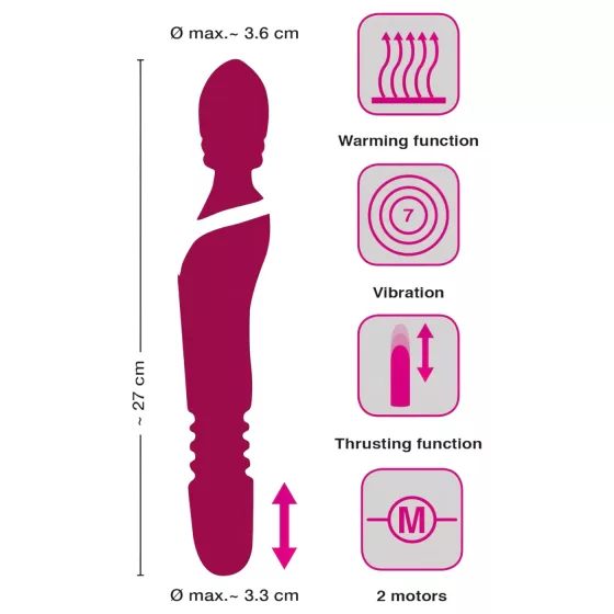 Javida Thrusting - 3‑in‑1 Massaging Vibrator (Red)