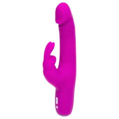   Happyrabbit Realistic Slim - Rechargeable Rabbit Vibrator with Clitoral Arm (Purple)
