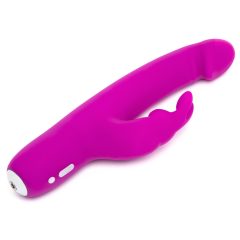   Happyrabbit Realistic Slim - Rechargeable Rabbit Vibrator with Clitoral Arm (Purple)