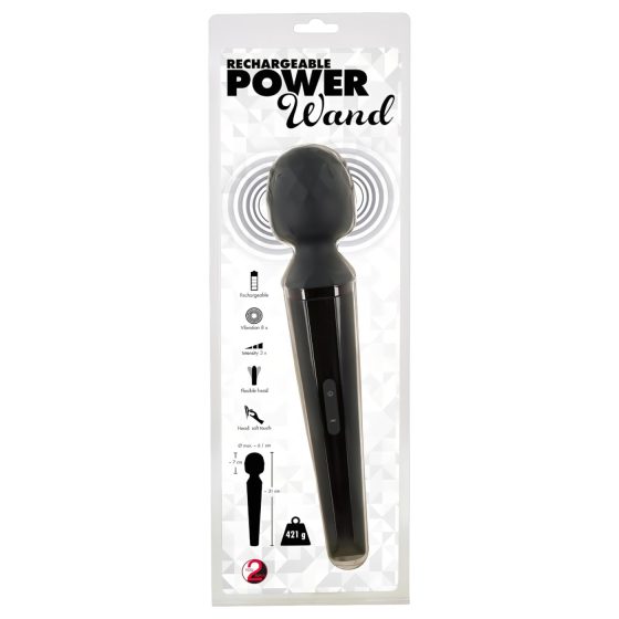 You2Toys Power Wand - Rechargeable Massage Vibrator (Black)