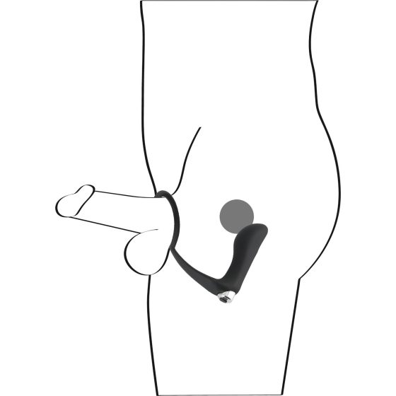 Black Velvet - anal vibrator with penis ring (black)