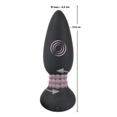   Black Velvet - Rechargeable, radio controlled, rotating beaded anal vibrator (black)