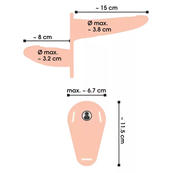 You2Toys - Strap-On - Double Vibrator (Natural)