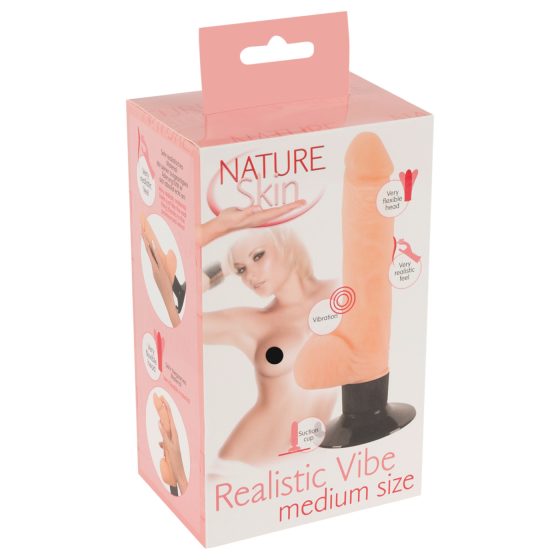 Nature Skin M - Realistic Suction Cup Vibrator (Natural)