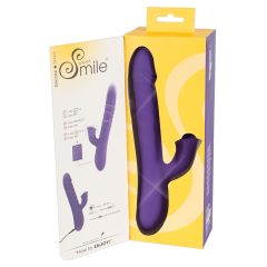   Smile Pearl - cordless rotating pearl vibrator with wand and thrusting lever (purple)