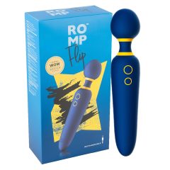   ROMP Flip Wand - Rechargeable, Waterproof Massager Vibrator (Blue)