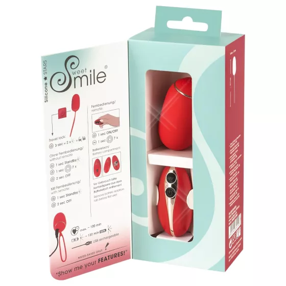 SMILE Love Ball - Rechargeable Wireless Vibrating Egg (Red)
