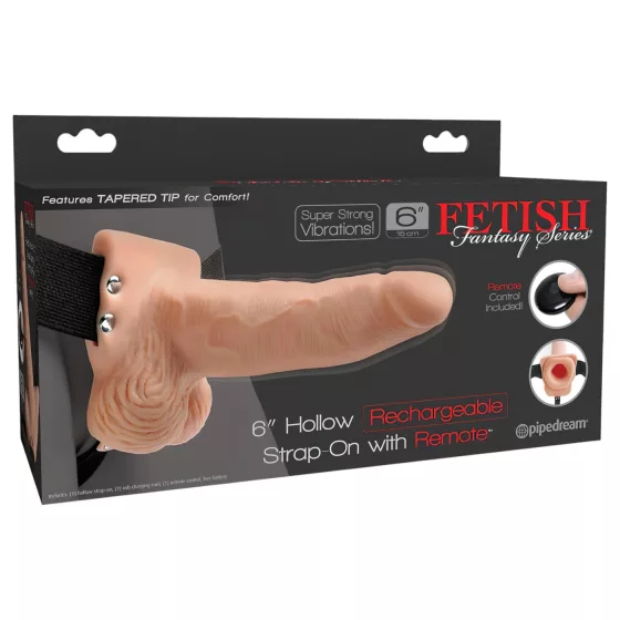 Pipedream - Fetish Strap-On 6 - strap-on, hollow vibrator (flesh-coloured)