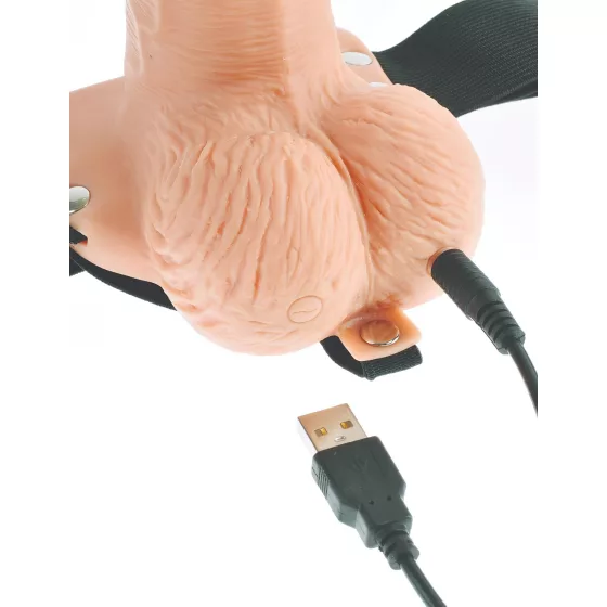 Pipedream - Fetish Strap-On 6 - strap-on, hollow vibrator (flesh-coloured)