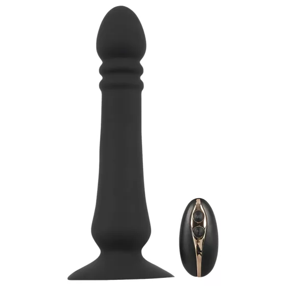 Black Velvets - rechargeable thrusting anal vibrator (black)