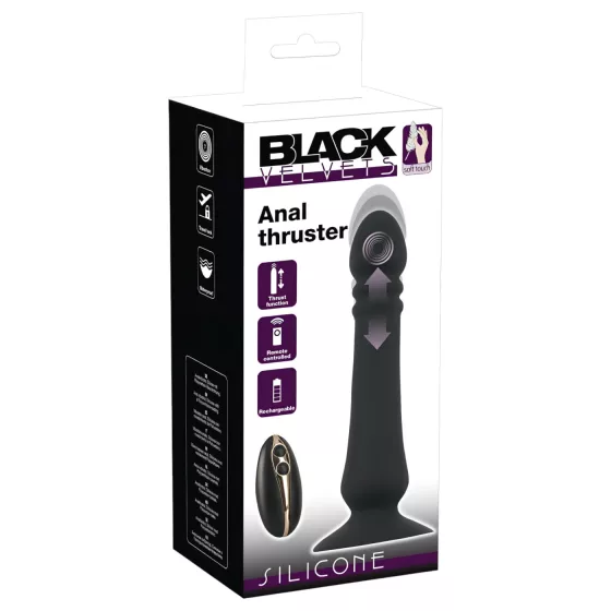 Black Velvets - rechargeable thrusting anal vibrator (black)
