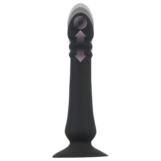 Black Velvet - rechargeable thrusting anal vibrator (black)