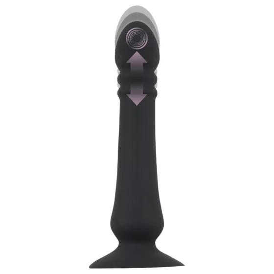 Black Velvets - rechargeable thrusting anal vibrator (black)