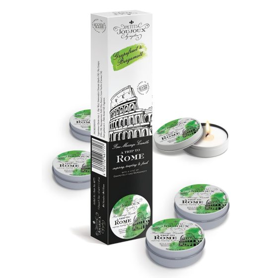 Petits Joujoux Rome Massage Candle - Grapefruit & Bergamot, Set of 5x43ml