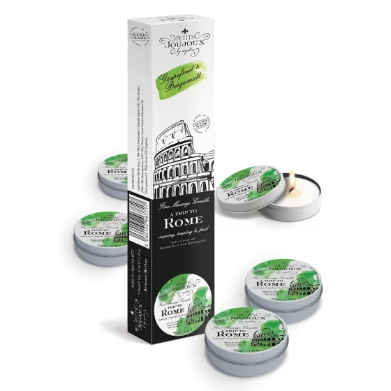 Petits Joujoux Rome Massage Candle - Grapefruit & Bergamot, Set of 5x43ml