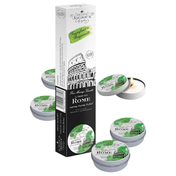 Petits Joujoux Rome Massage Candle - Grapefruit & Bergamot, Set of 5x43ml