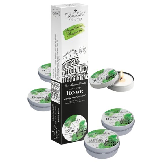 Petits Joujoux Rome Massage Candle - Grapefruit & Bergamot, Set of 5x43ml